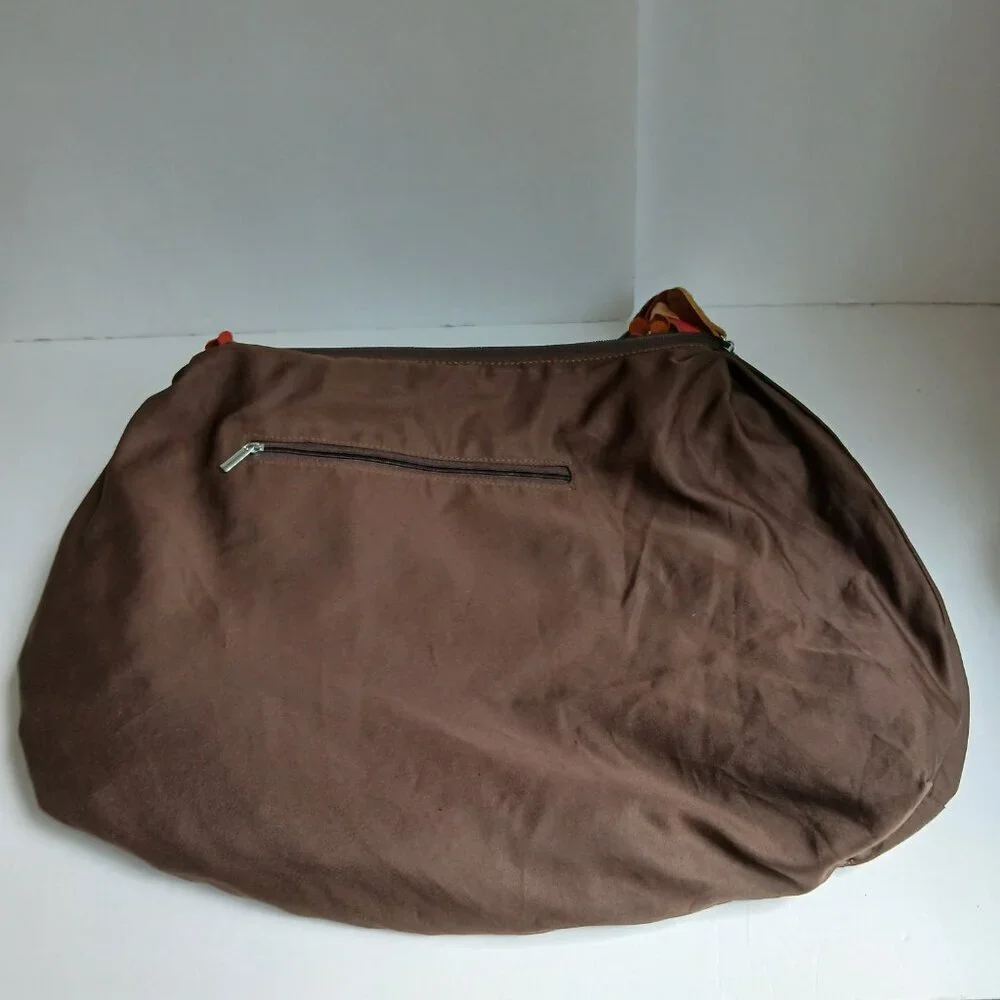 Vintage 3D Leather Flowers Hobo Bag * Super Roomy ~ Autumn Color Pop!